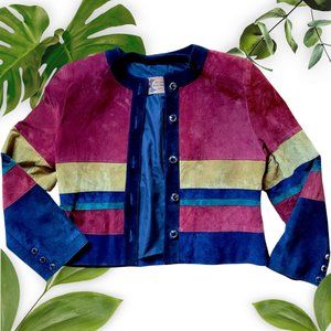 100pc Suede Vintage Jacket Striped - *Vintage Size 14